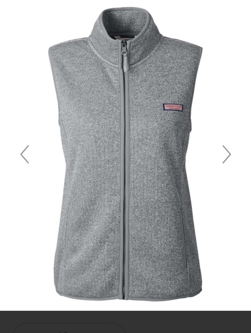 Vineyard Vines Heathered Gray Fleece Vest Size XL Layer Warm Utility Cozy